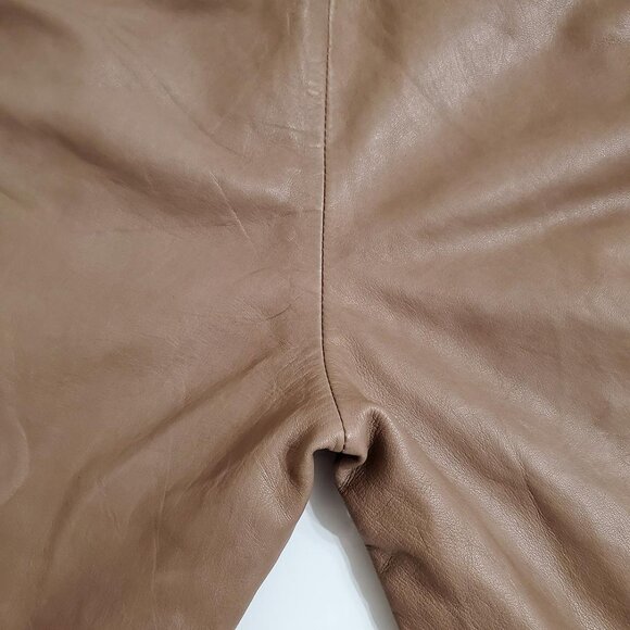 Sezane Franklin Trousers Size 34 US 2 Grey/Beige Lamb Leather Lined Pockets - Picture 15 of 16